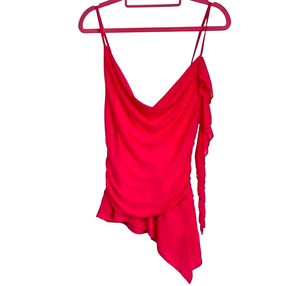 Olia Top Womens Size Small Pink Tank Asymmetric Ruched Draped Sleeveless NWT